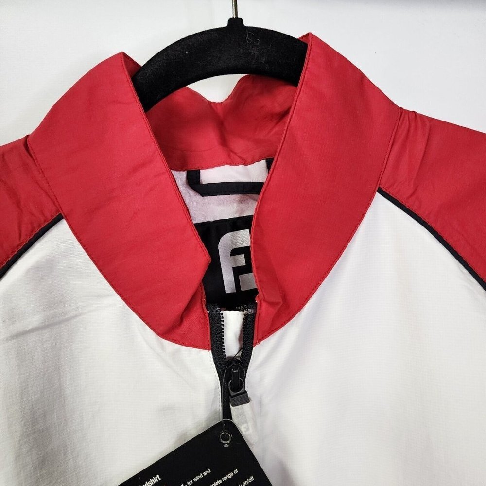 FootJoy Red & White Performance Quarter-Zip Jacket - Picture 8 of 11